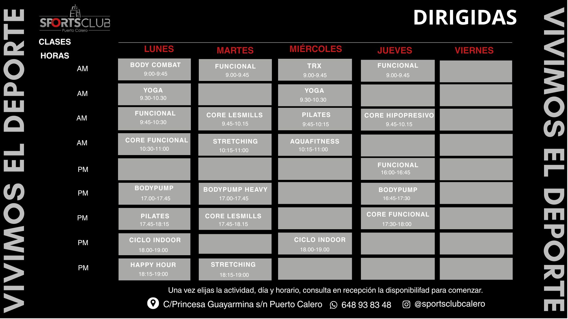 HORARIO DIRIGIDAS 